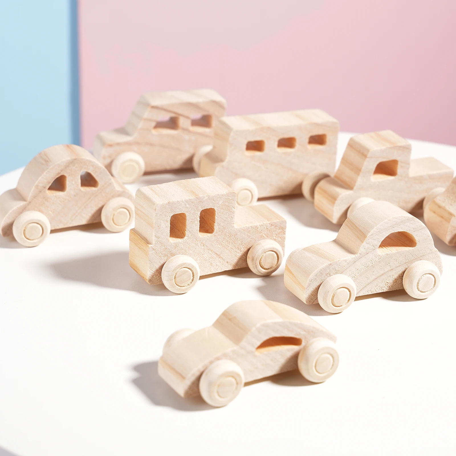 DIY 수제 나무 그래피티 자동차, 어린이 다채로운 그림 및 채색 모델, 장난감, 입체 채색 빌딩 블록