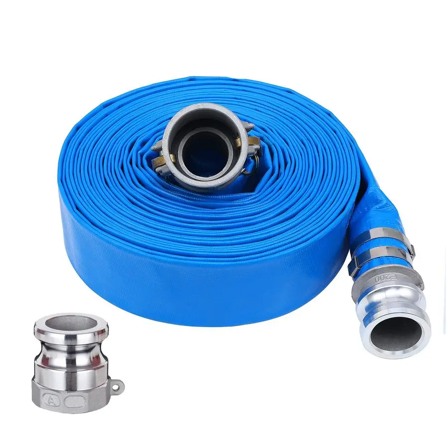 

x 50ft PVC Lay Flat Discharge Hose With Aluminum Camlock C amp E Fittings, Cam Lock Fitting Type A included, Heavy Duty Reinforc