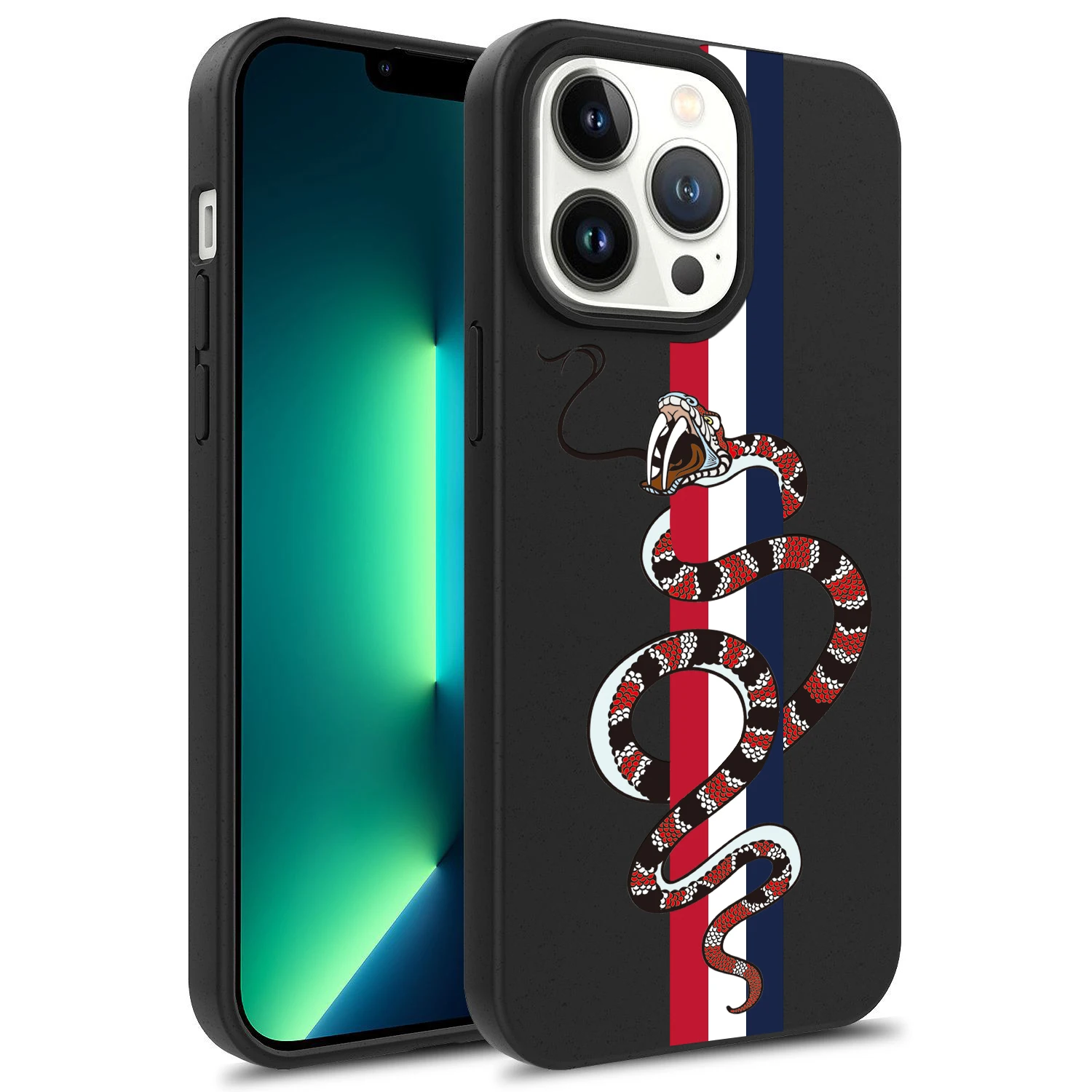 Luxury snake streetwear Soft Case for iPhone degrade liquid Phone Cover 15 14 13 12 11 Pro Mini 7 8 Se Plus Xr X Xs Max funda