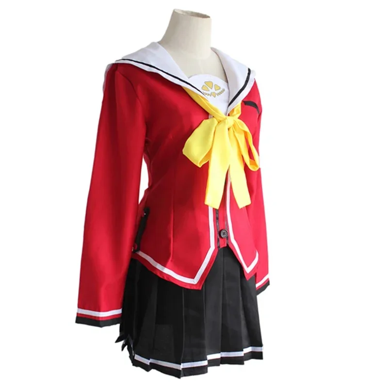 

4PCS Anime Charlotte Tomori Nao / Yusa Nishimori School Uniform Cosplay Costumes Full Set Sailor Suit Top Skirt Bow Tie