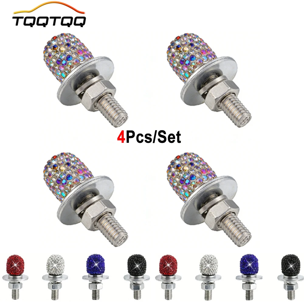 

4PCS License Plate Bolts & Screws for Car/Motorcycle/Truck, Decorative Rust-Proof License Plate Fasteners Hardware Kit
