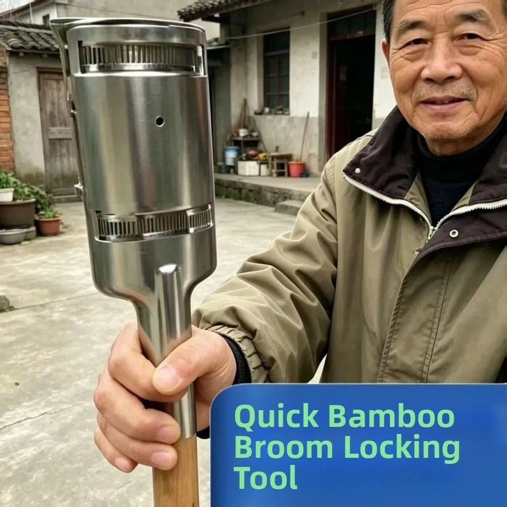 Stainless Steel Broom Tying Tool Thickened Stainless Steel Bamboo Strand Lock Head Multi-functional Broom Tying Device Anti-slip