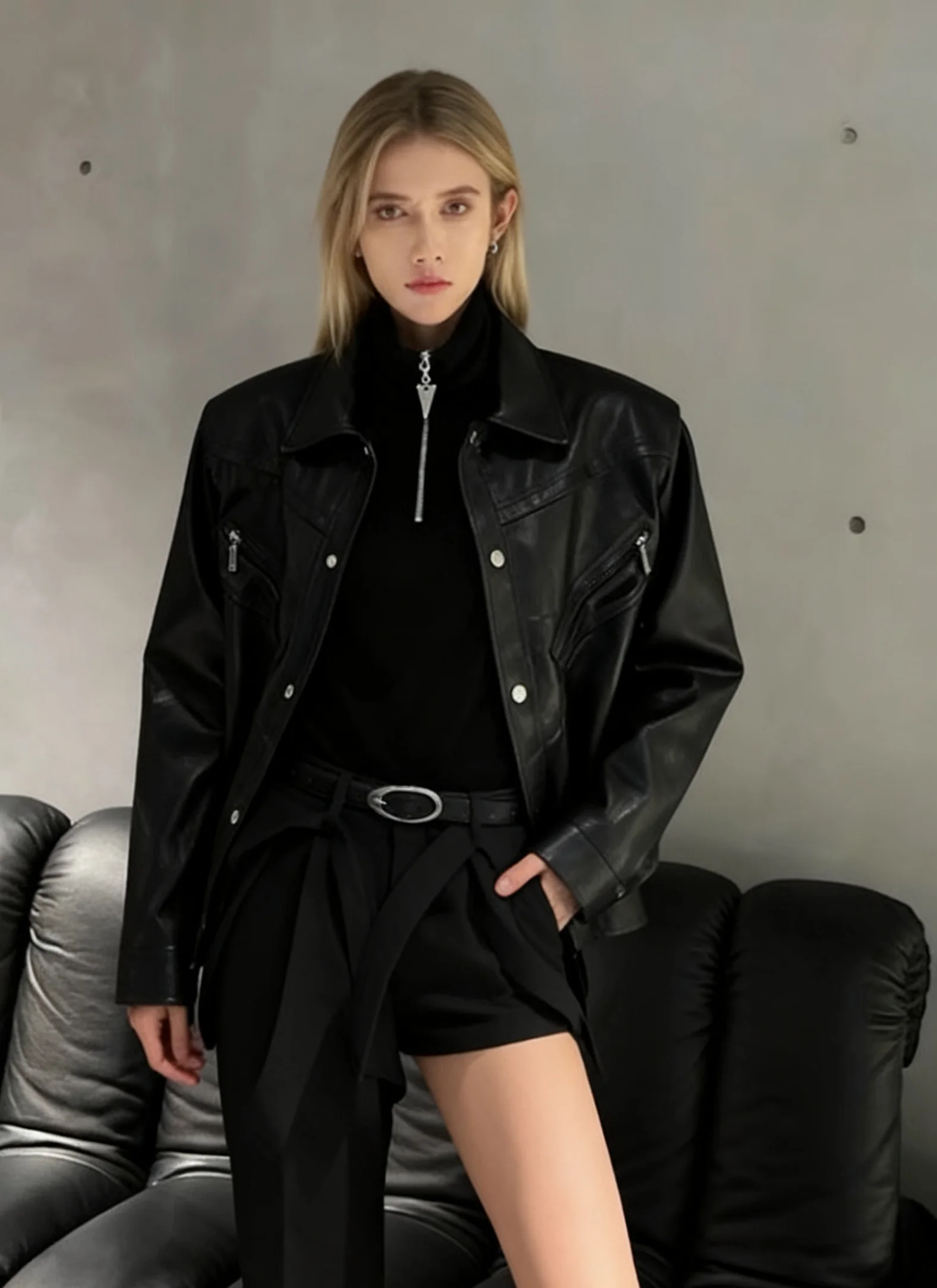 

Байкерские куртки Женская куртка на локоть Весенние цветные блоки Контрастная асимметричная застежка Укороченная уличная одежда Спортивная одежда для бега для тренировок