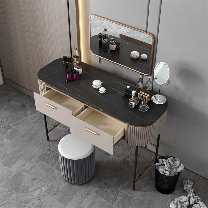 Modern Simple Stone Desktop Dresser With Storage Space Dressing Table Small Bedroom Makeup Table