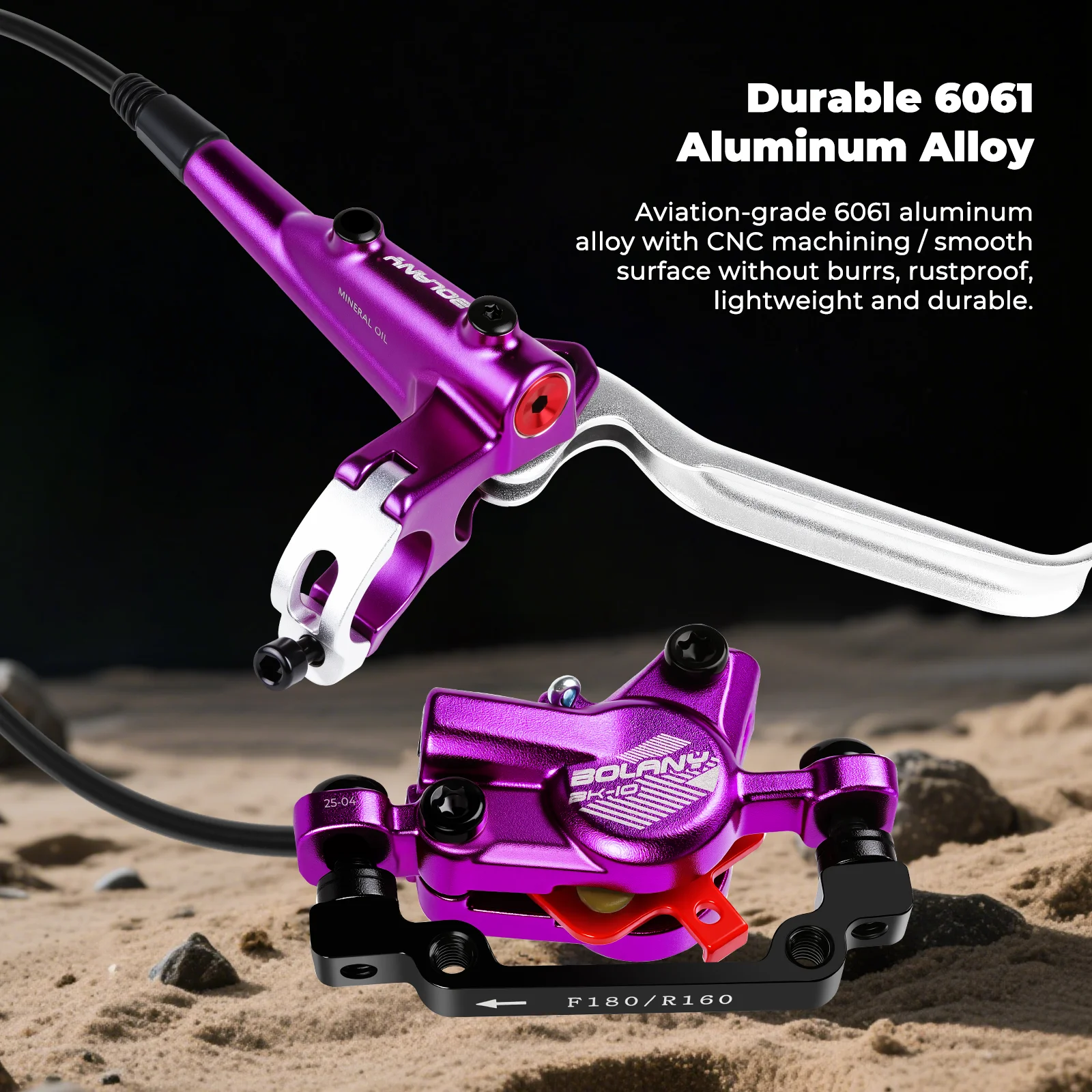 BOLANY MTB Bike 2 Piston Hydraulic Disc Brake Set for Mountain Bike 22.2mm Handle Bicycle Disc Brake Front And Rear Brake