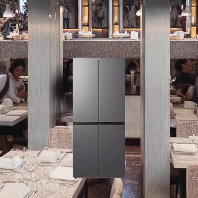 Réfrigérateur à Double porte en forme de croix 408L, efficacité énergétique de première classe, en acier inoxydable, grande capacité, Portable, réduction du bruit