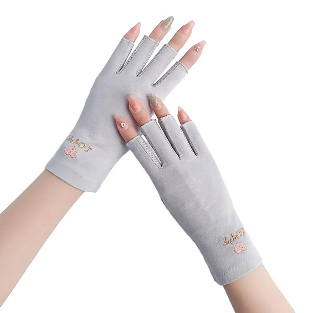 1 Pair Cycling Women Half Finger Gloves Bike Driving Fishing Camping Thin Gel Manicures Gloves Bicycle