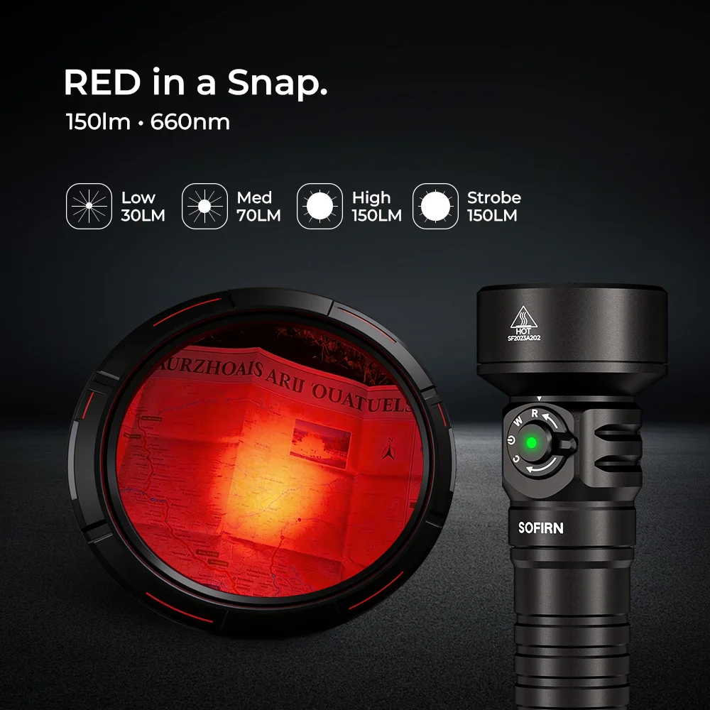 Sofirn SD11 IPX8 Waterproof Diving Flashlight 5000LM White&Red LED 224m Throw 26800 7500mah USB C Rechargeable Scuba Torch