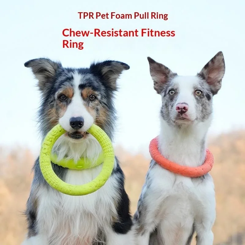 Dog Training Tug Ring Interactive Chew Resistant Multi-functional Fitness Toy for Outdoor Play