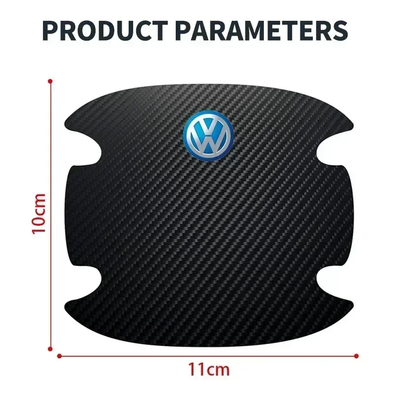 4PCS Car Door Handle Protection Sticker Emblem Car Styling for VW Volkswagen Golf GTI Bora Passat Jetta Beetle Scirocco Lavida
