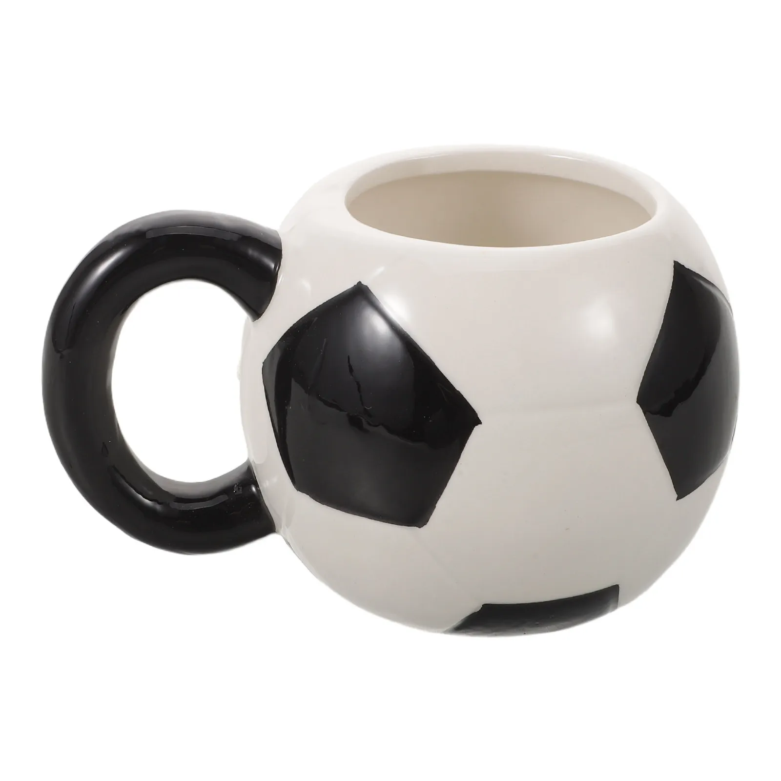 

Soccer Ball Shaped Ceramic Mug for Coffee Tea Cappuccino Mocha - Cute Football Themed Desktop Milk Cup Gift for Men Boys Soccer