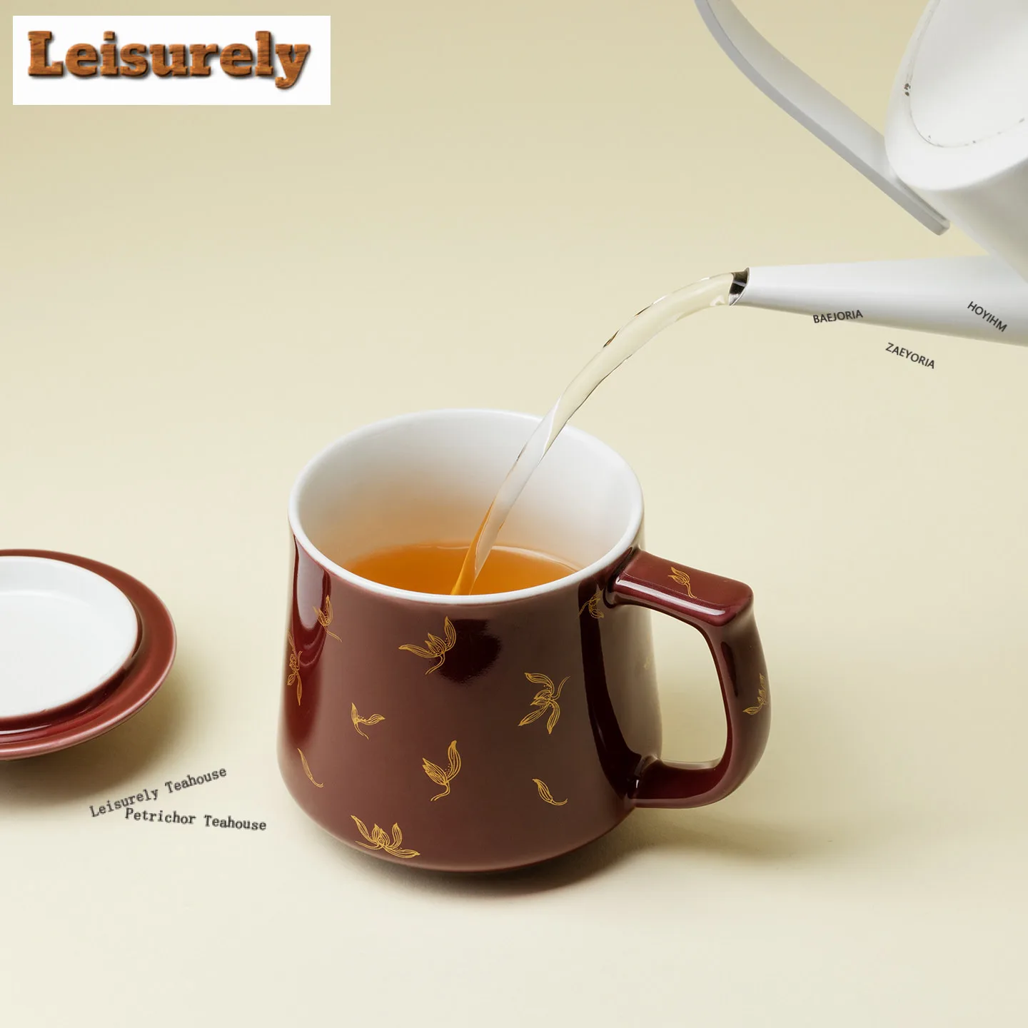 400ml Gold Stamp Magnolia Coffee Mug Aesthetic Milk Cup Afternoon Tea Mug Household Personal Office Water Cup Tea Services Gifts