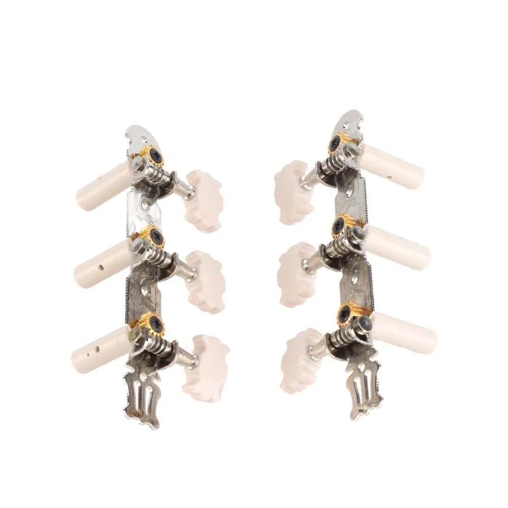 Acrylic Buttons ​Guitar Tuning Pegs​ Single Hole Peg ​Silver ​Machine Heads Tuners​ ​3L+3R Configuration ​Tuning Keys​