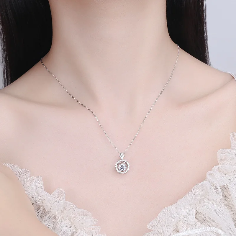BIJOUX STORY 1CT Moissanit Anhänger für Frauen Simulierte Diamant Halskette S925 Sterling Silber Schmuck Mädchen Valentinstag Geschenk – Detail 6