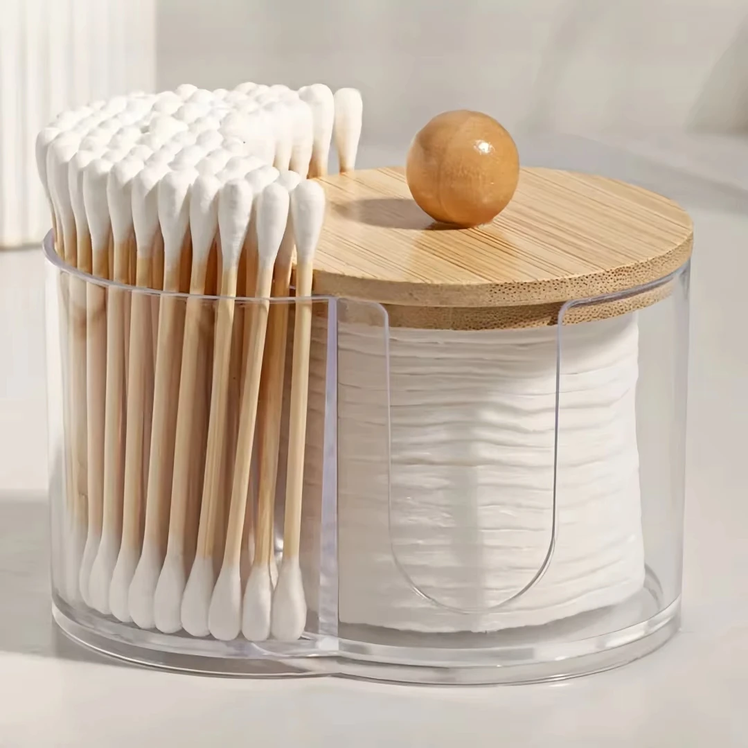 Dual Compartment Cotton Organizer (Clear Storage Box) 5