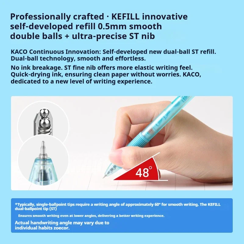 4 قطع من أقلام الجل KACO K1 Coastline، تصميم بسيط، قلم ناعم وسريع الجفاف 0.5 حبر أسود مناسب لجميع مناسبات الكتابة #6
