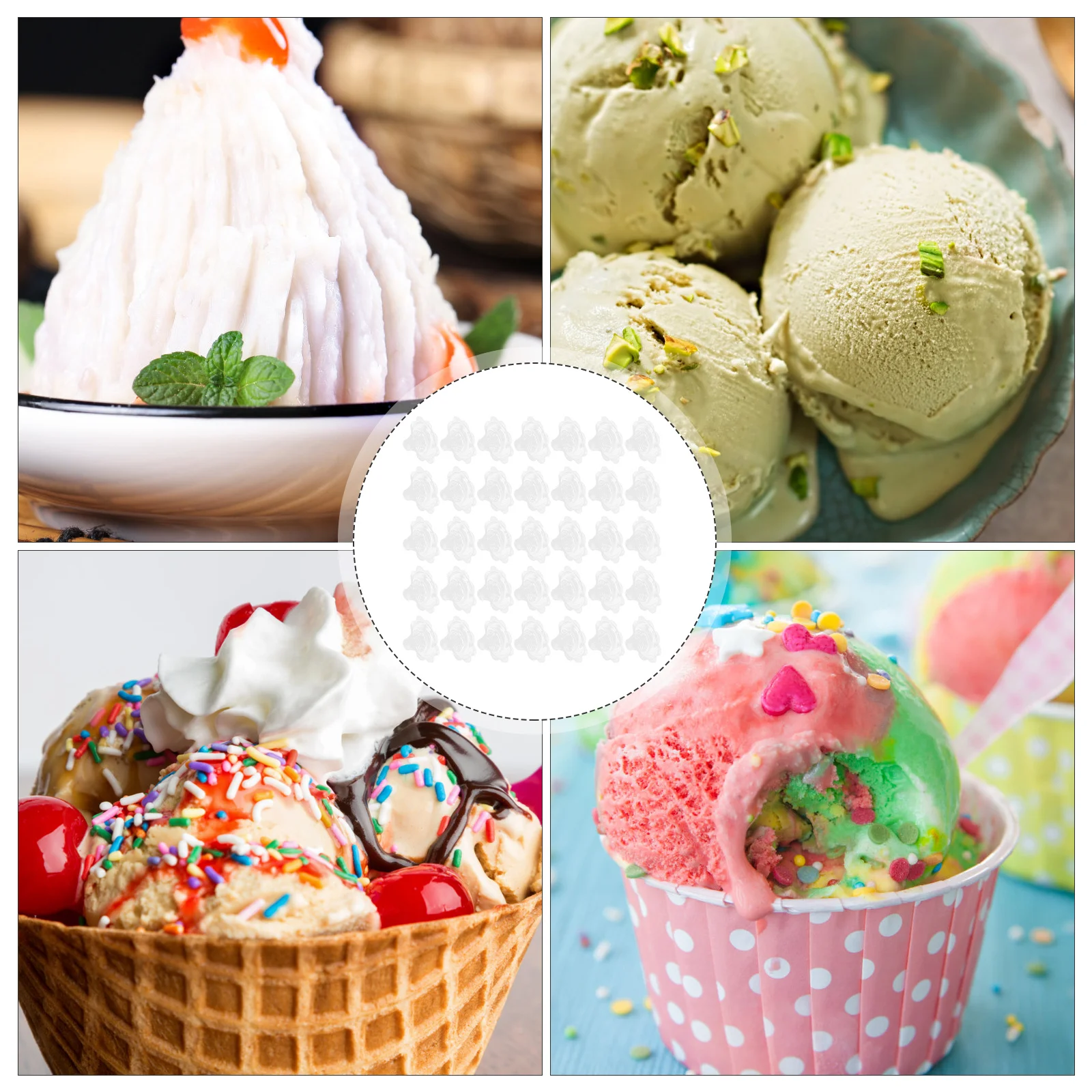 

50 шт. одноразовые стаканчики, держатель для мороженого, многофункциональный контейнер для десерта, смузи, прозрачные пластиковые стаканчики, чашка для мороженого