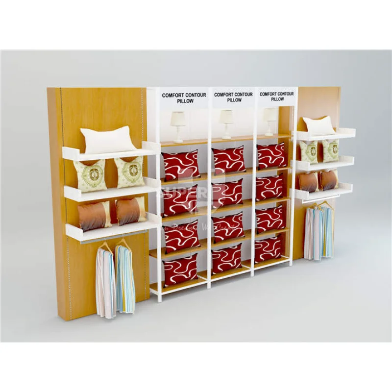 (Customized) Freestanding Home Textile Shop FurnitureModern Design MDF Pillow Display Rack