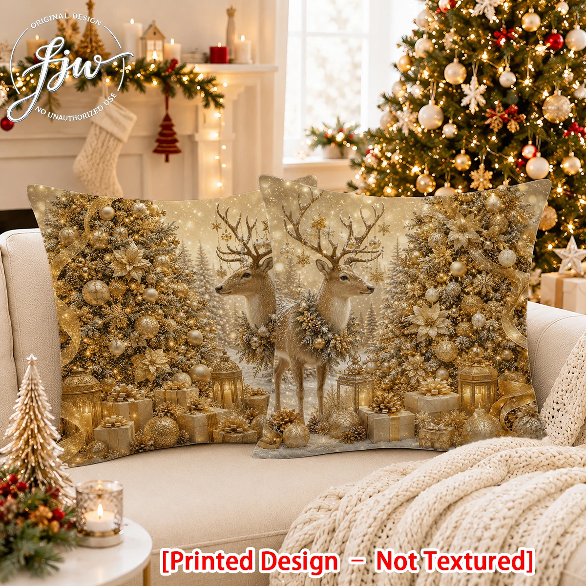 2D FLAT-2PCS Golden Snowman Ch - Throw Pillow review and price