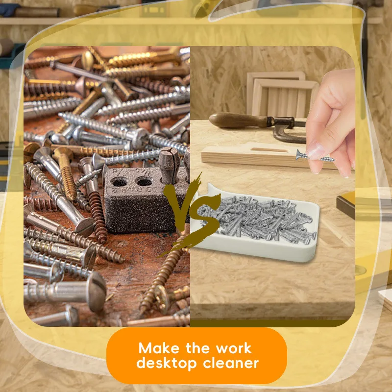 1pc plastic slanted screw box, material hardware storage box, accessory placement tray, suitable for beauty and hardware tools