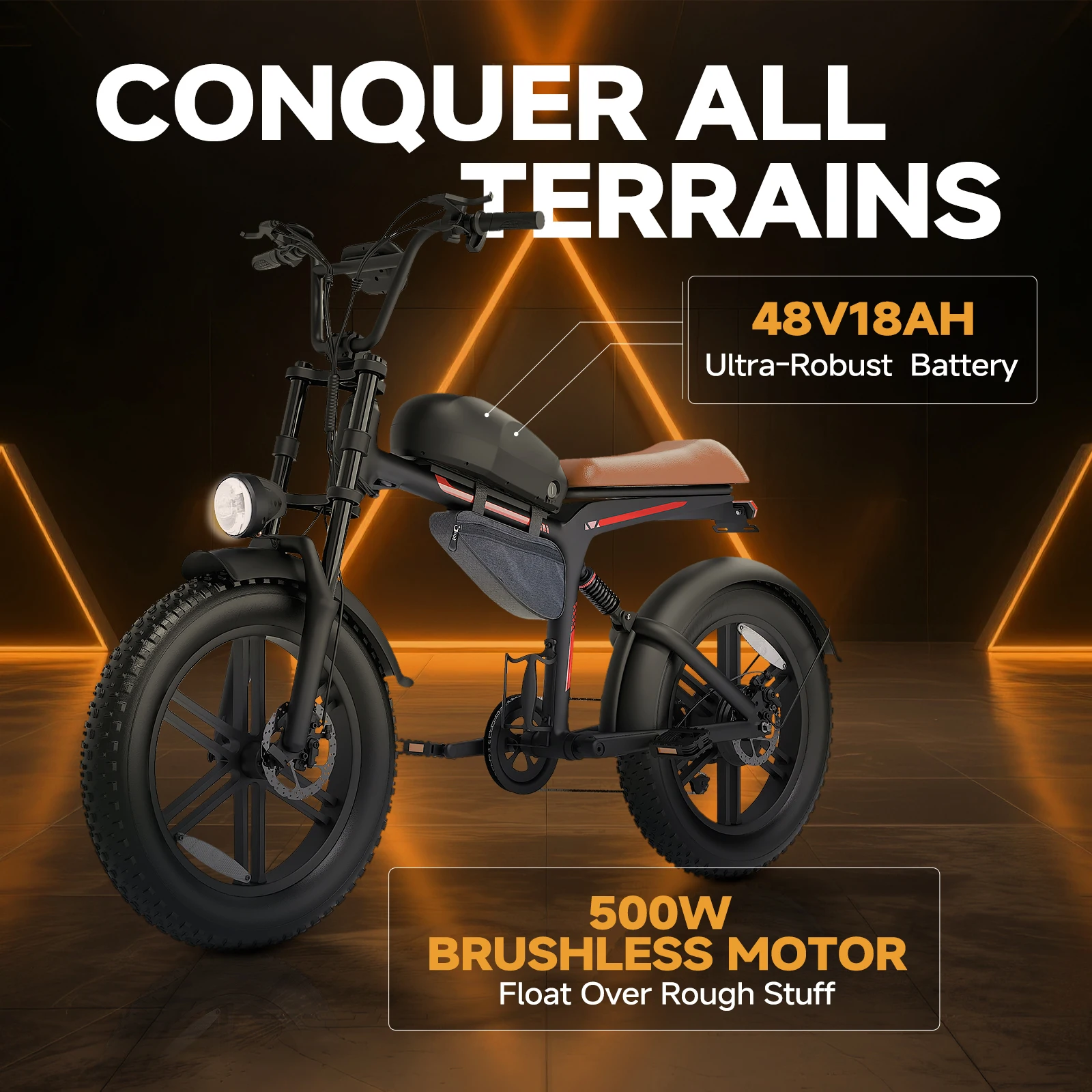 

QNUT BK20 1500 Вт электрический мотоцикл для взрослых 28 миль/год 48 В 18 Ач аккумулятор 70-миль дальнего действия 7-скоростной электрический мотоцикл толстые шины