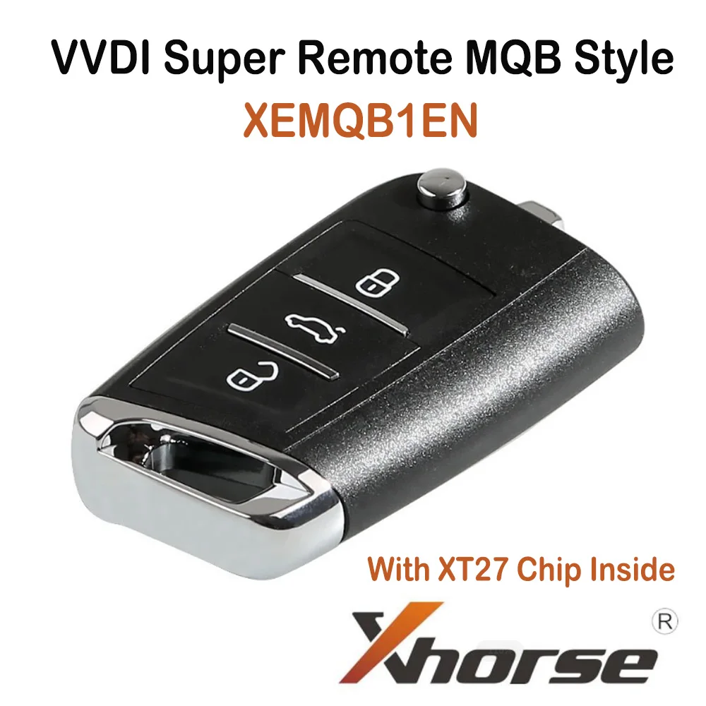 9pcs/Lot Xhorse XEMQB1EN Super Remote Key for VW MQB 3 Buttons with Built-in VVDI Super Chip XT27A01 XT27A66 Transponder Chip