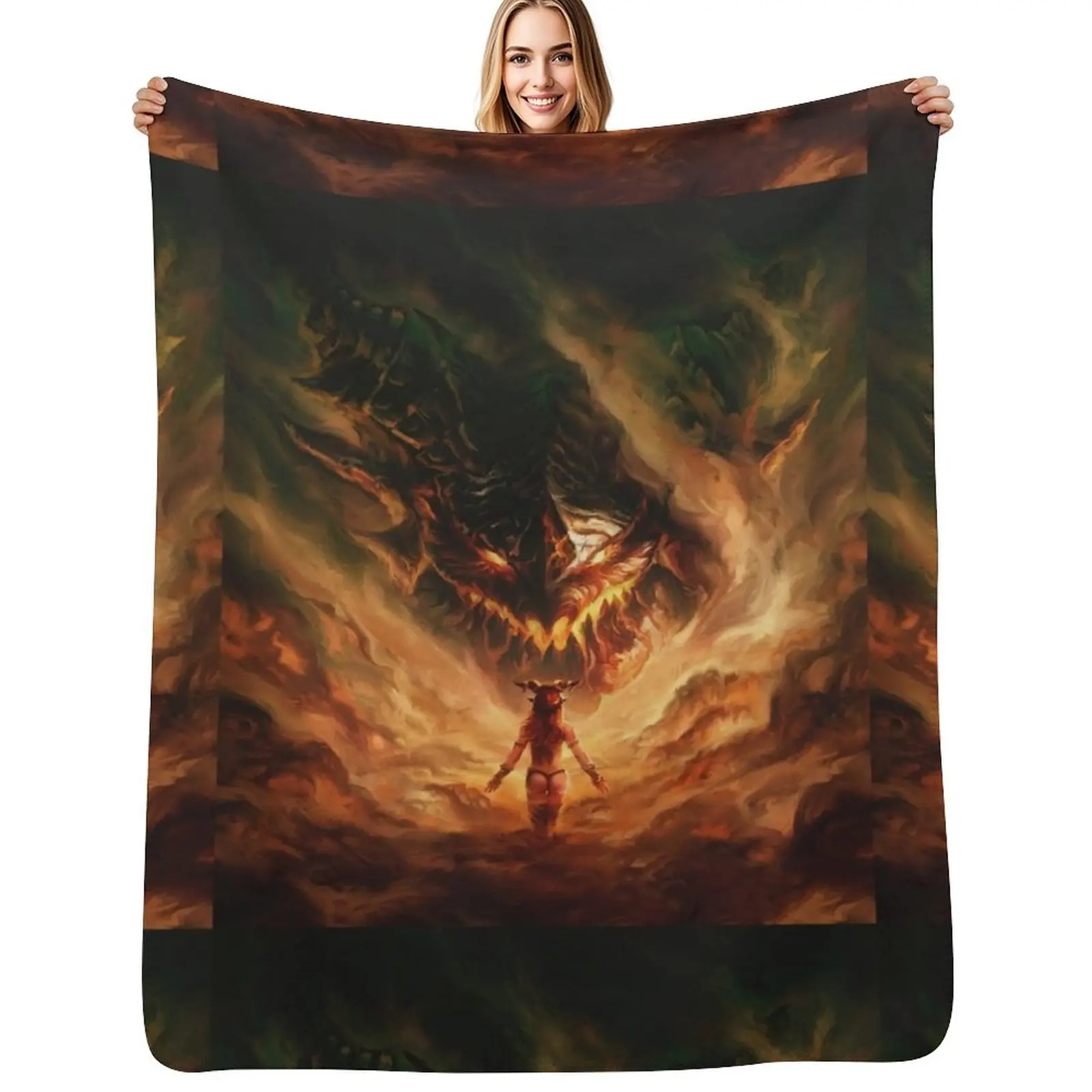 Alexstrazsa vs Deathwing Throw Blanket Portable Lightweight Blanket for Travel Camping