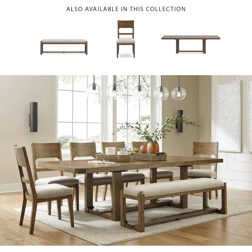 طقم كراسي تناول الطعام التقليدية المكونة من قطعتين من أشلي كابالين باللون البني والأسمر الداكن