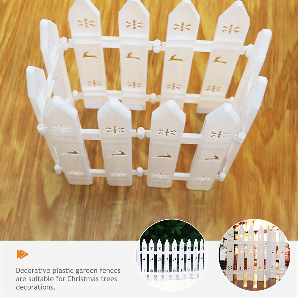 30 Pcs Christmas Deer Fence White Plastic Decorative Garden Border Fences for Tree Indoor Outdoor Yard Party Supplies for Tree