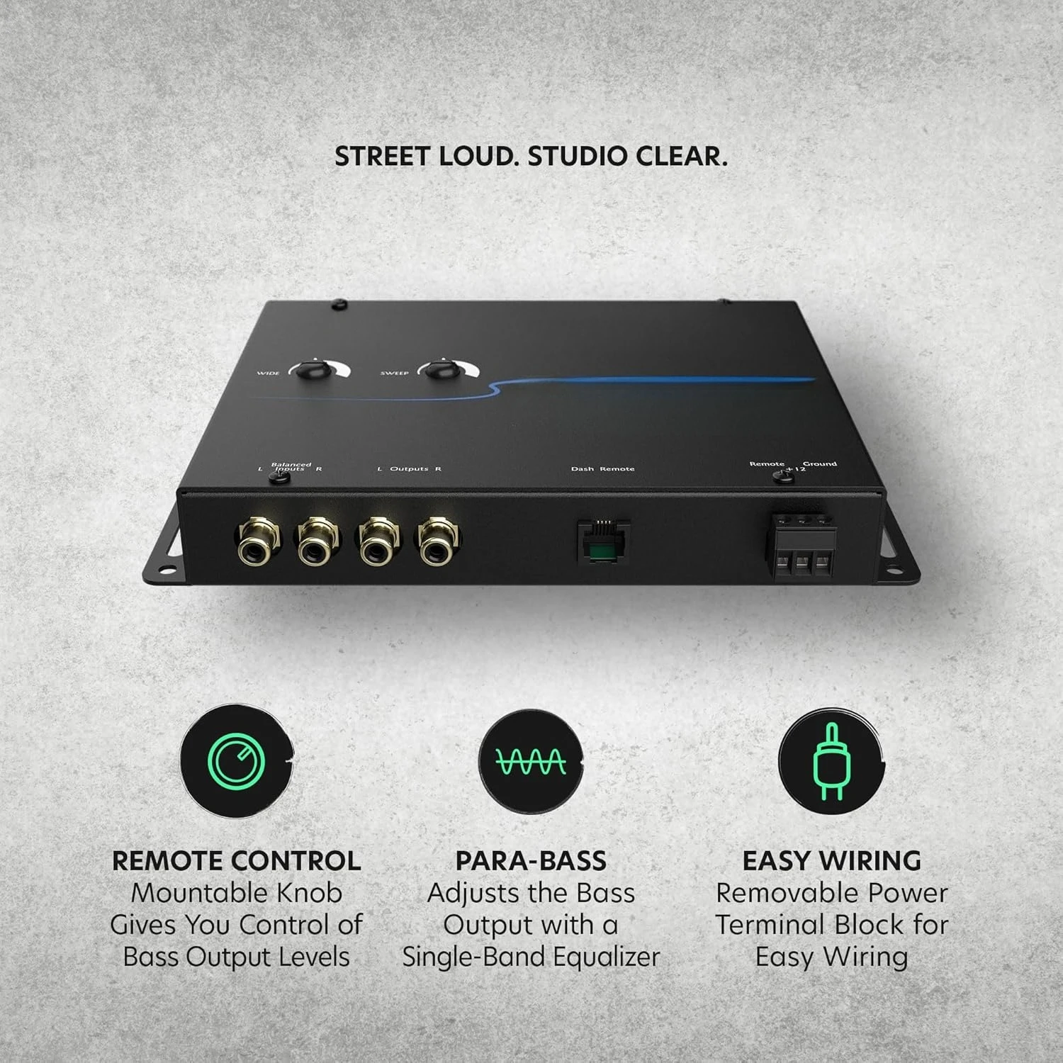 معالج التحكم في استعادة الجهير الرقمي، معزز معزز صوت السيارة مع جهاز التحكم عن بعد السلكي (أسود) جودة البيع الساخن #3