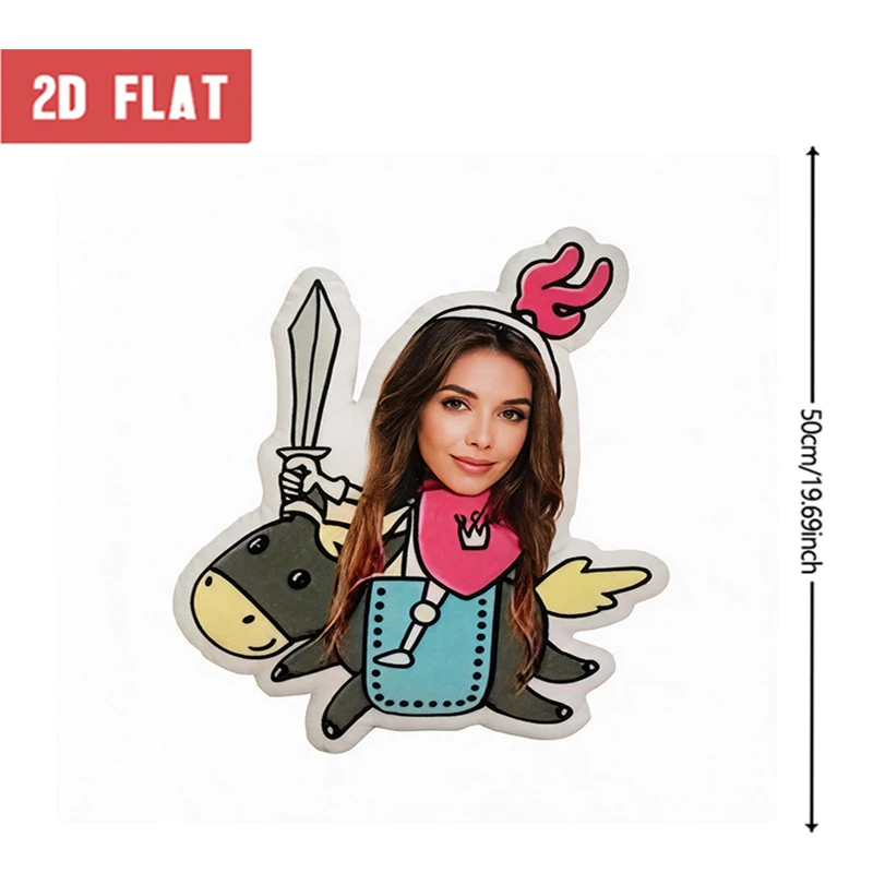 Custom Photo Knight-Shaped Pillow, Personalized Face on Cartoon Dragon Decorative Cushion, Unique Home Decor Accent for Sofa & B