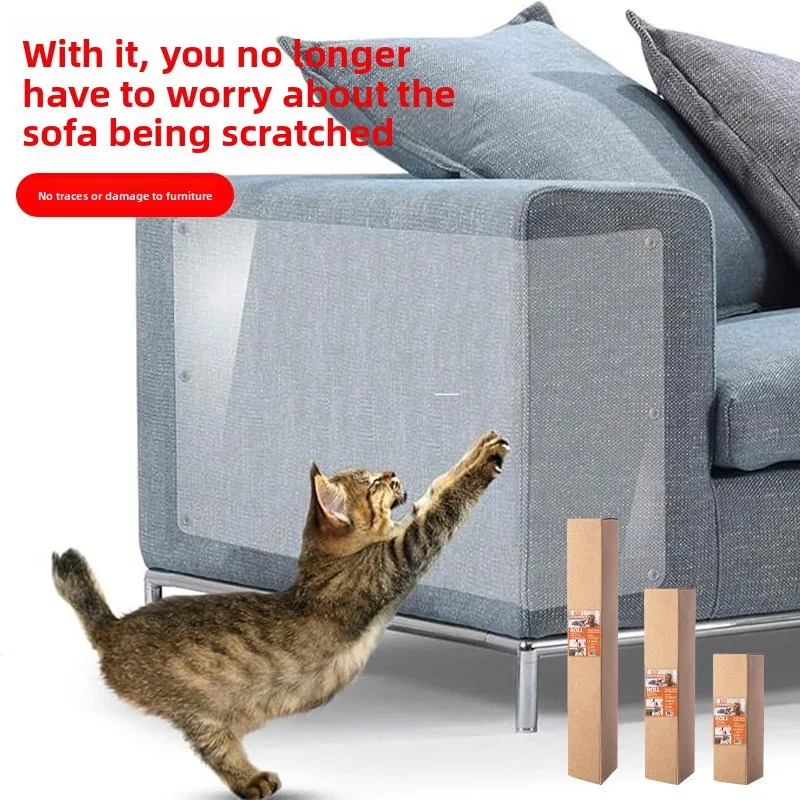 Película protectora antiarañazos para sofá, almohadilla para tablero antiadherente para gato, cubierta protectora para pata de gato, tela de cuero, cinta protectora para muebles de cama