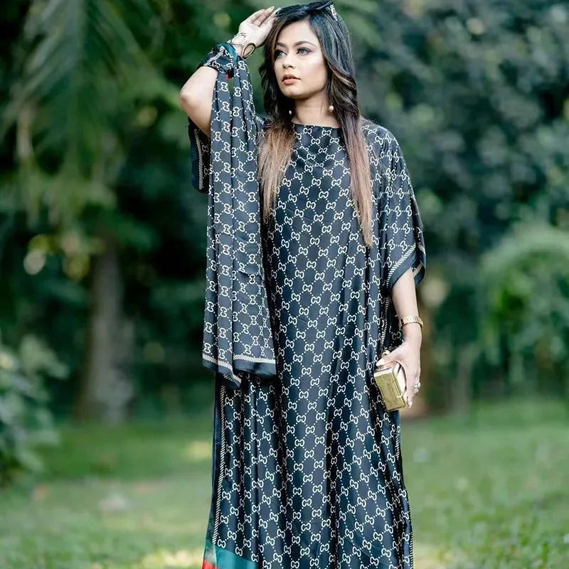 ♥   عبايات حريرية إسلامية جديدة لعام 2025 للنساء موضة 2021 مطبوعة إسلام تركيا رداء نسائي فضفاض أنيق فستان صيفي أفريقي مع ★ ☆ ly99