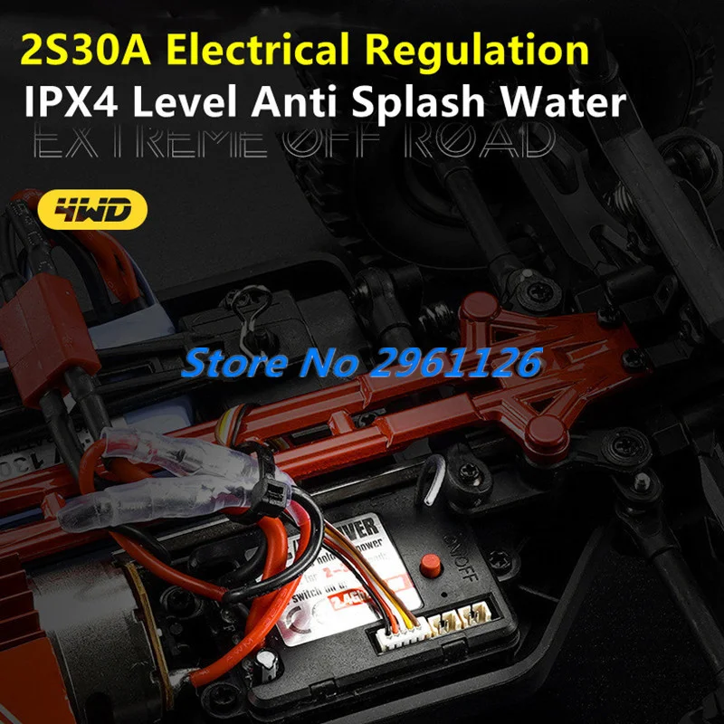 4WD 1/16 Scale 60KM/H All Terrain Off Road RC Racin Car Speed Adjust LED Highlight High Speed Drift Remote Control Truck Car