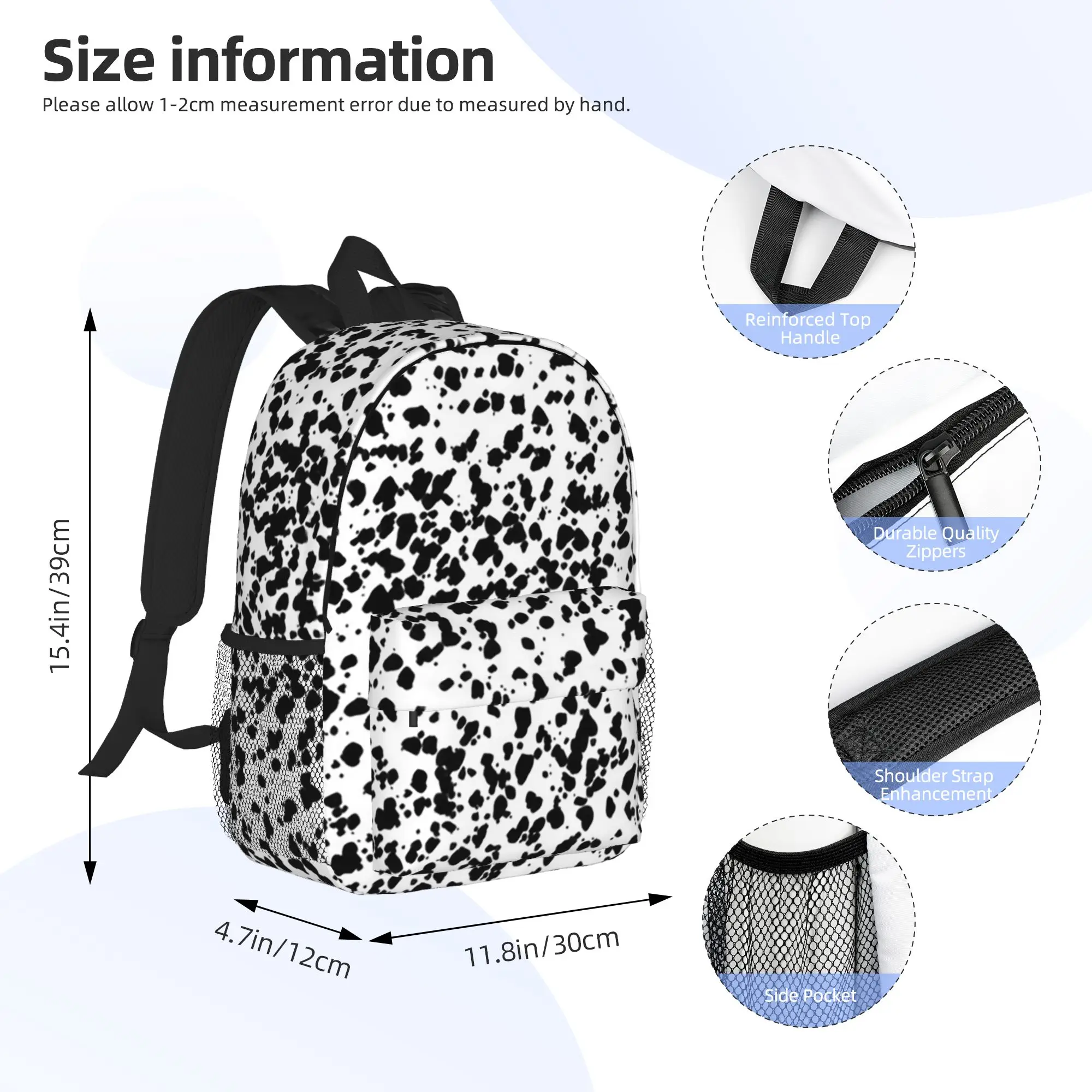 Dalmatian Dog Texture Backpack Hot Sale Daypack Large Capacity Boys Girls BookBag Shoulder Bags for Men Women School Bag