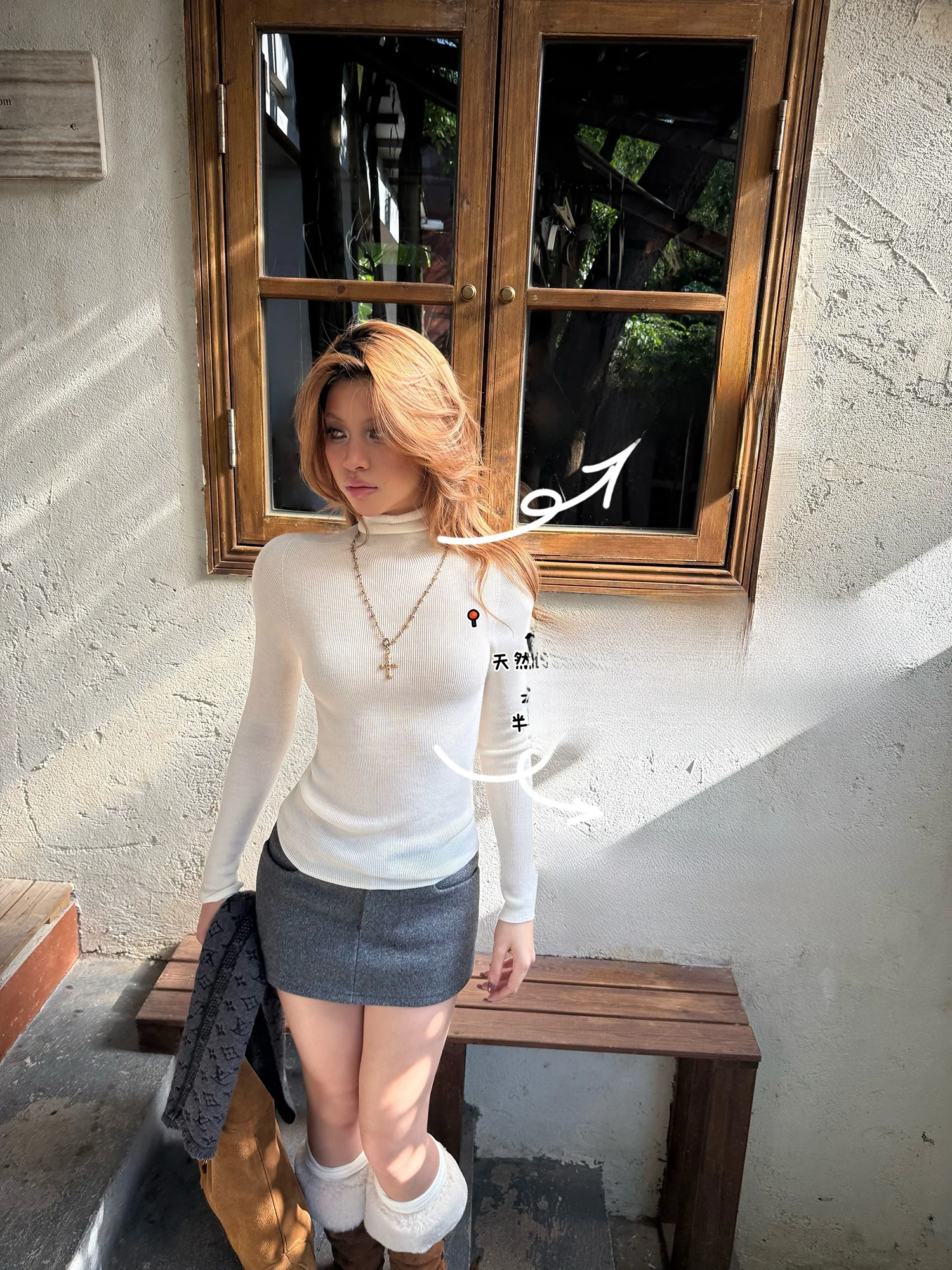 

Женская футболка Audwyn из 100% шерсти с длинным рукавом и высоким воротником, уличный стиль, приталенный крой, ветрозащитная, стандартная длина