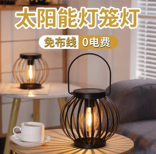 

Balcony Garden Outdoor Camping Portable Solar Waterproof Yard Atmosphere Courtyard Lawn Hanging Floor Lamp Iron Art