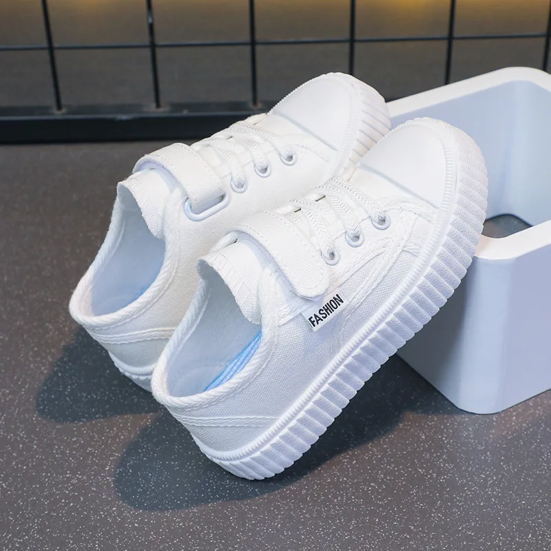 

Kids Canvas Shoes Summer New Students White Sneakers Children Casual Shoes Girls Breathabl Casual Boys Athletic Flat Shoes