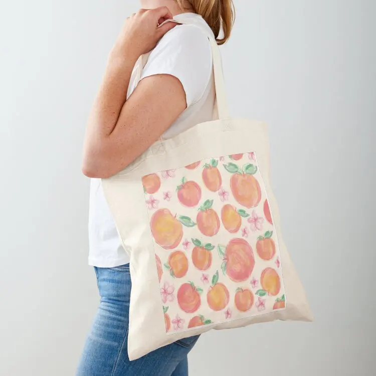 

Peaches Botanical Tote Bag bags woman 2025 reusable shopping bags sacs de shopping tote bags men