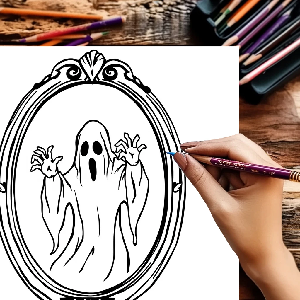 大人向けハロウィーンゴースト塗り絵 |   28ページの塗り絵、クリスマスや感謝祭のための画材