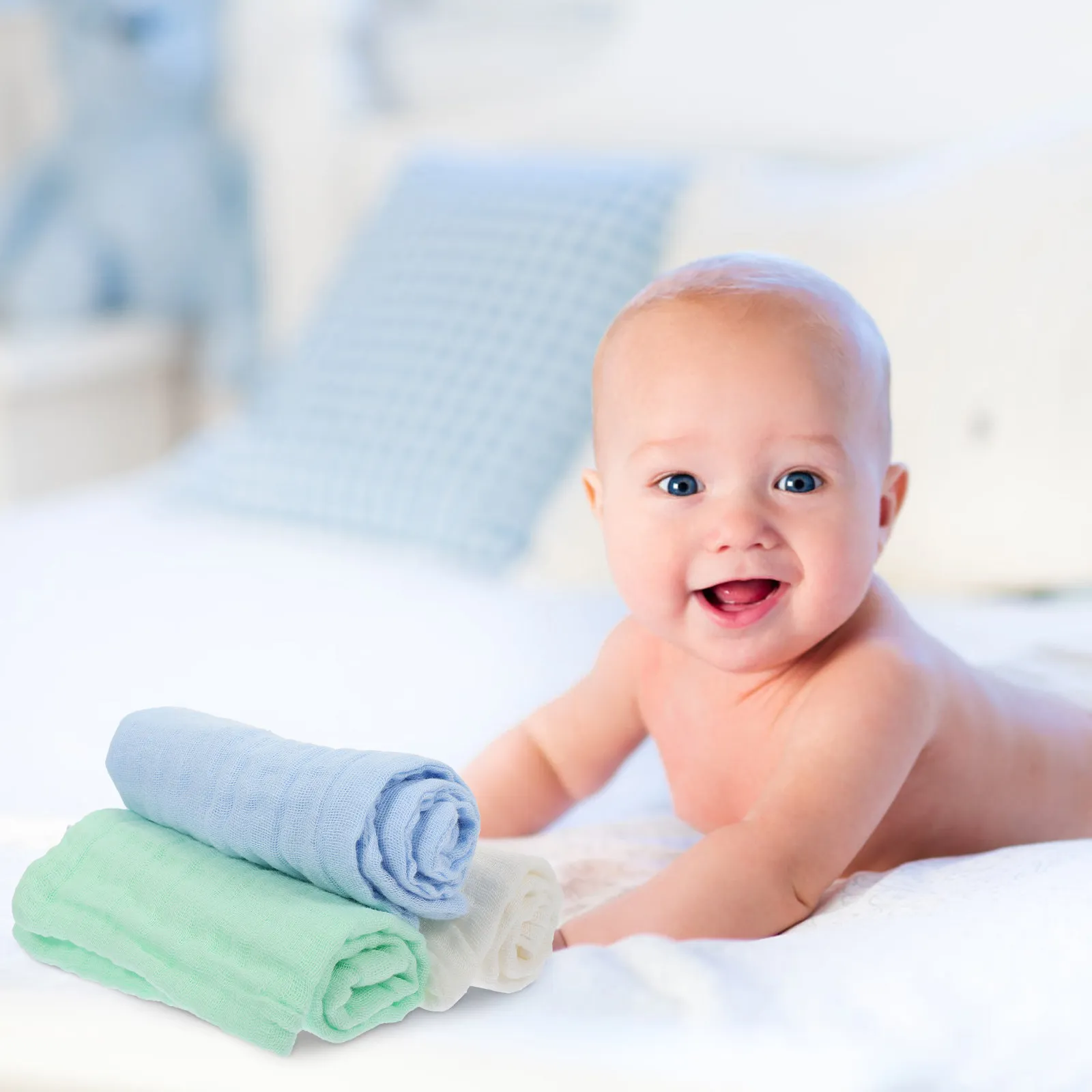 10Pcs Baby Drool Towel Muslin Burp Cloth Gentle Skin Safe Washcloth for Wiping Saliva Face Cleaning Handkerchief Newborn Baby