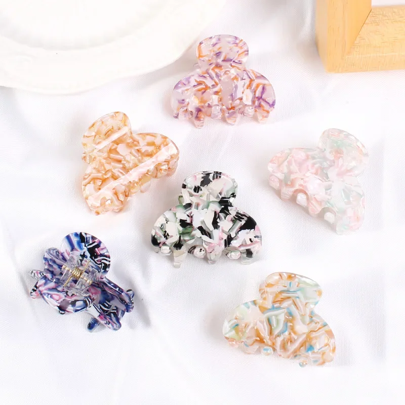 2023 Retro Fashion Mini Hair Claw Hair Clips Geometric Stripe Printing Women Hair Clips hairpin Girl Children Accessories