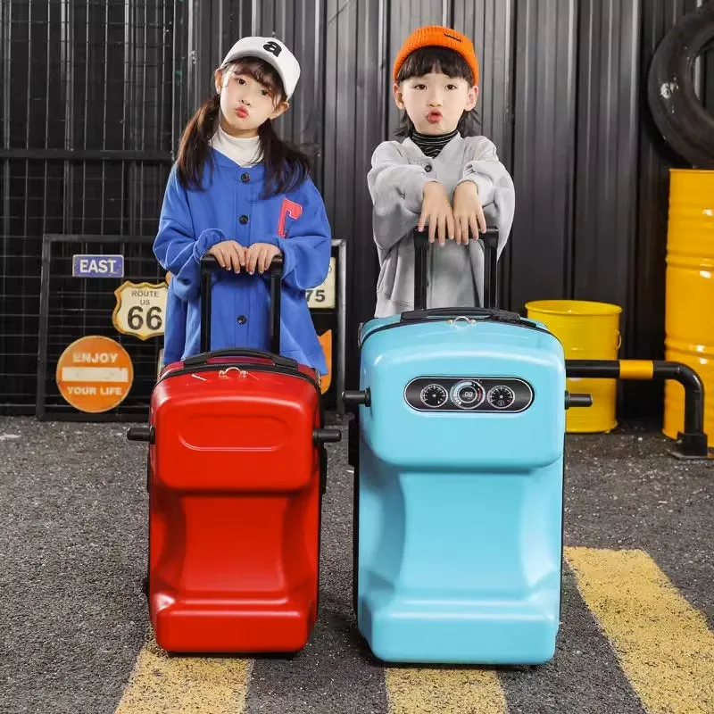 Cartoon Children's Suitcase on Wheels Baby Password Travel Bags Trolley Case Kid's Luggage Sit and Ridden Toy Car Trunk Suitcase