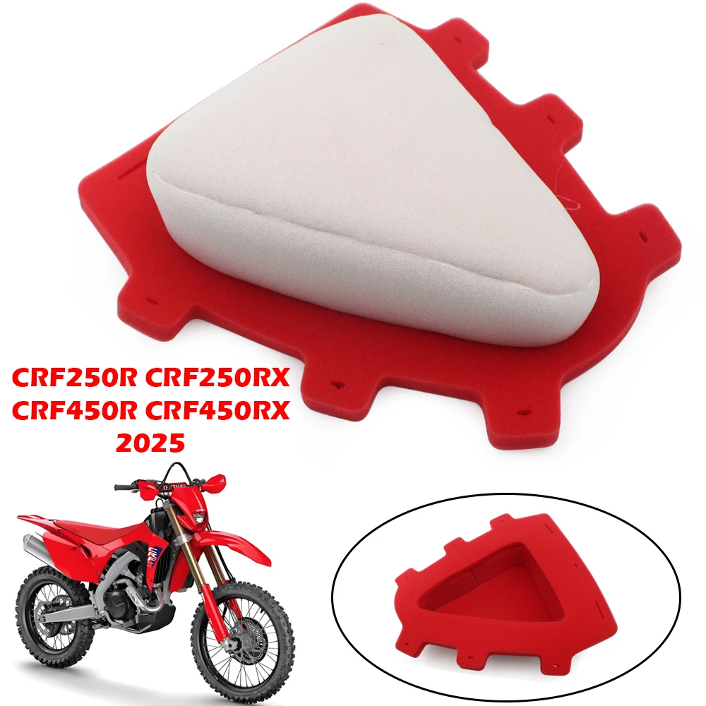 

Motorcycle Air Filter Cleaner Off-Road Air Intake Filter Dual Foam Sponge For Honda CRF250R CRF450R CRF250RX CRF450RX 2025