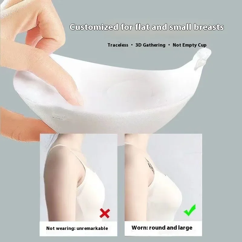 Beha Pads Enhancers Sticker Vrouwelijke Verzamelmaat Borst Ondergoed Sling Platte Borst Push Up Dik Ondergoed Onzichtbaar Naadloos