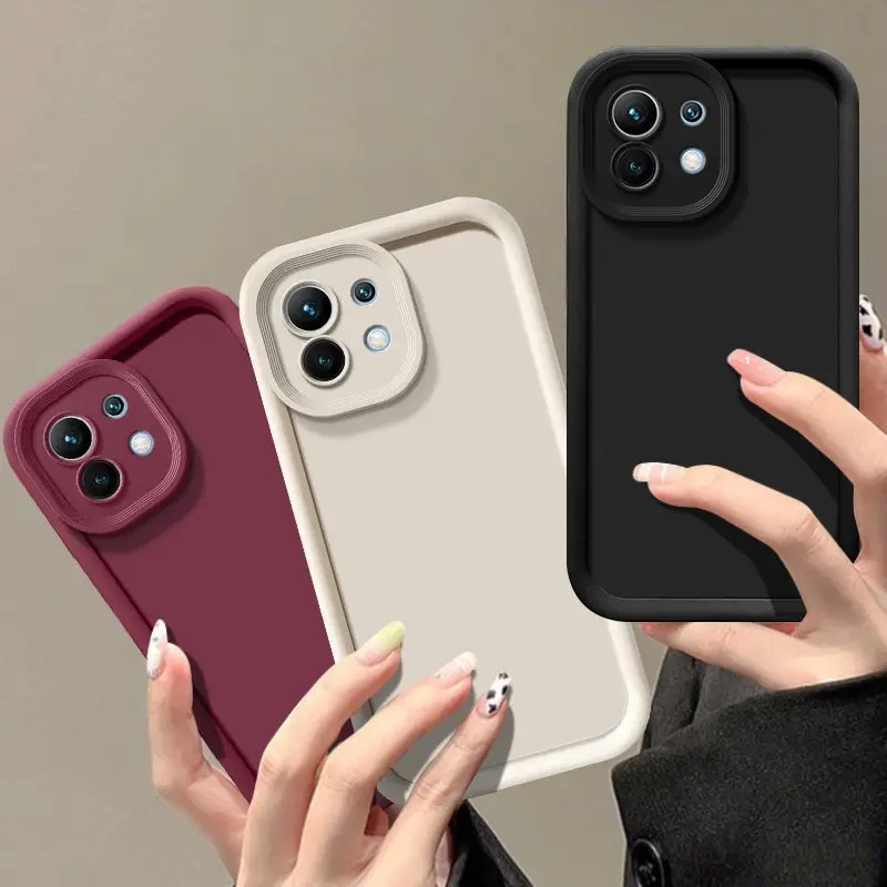 Für Xiaomi Mi 11 Lite Hülle Xiaomi 11 Lite 5G NE Komplettpaket Matte stoßfeste weiche Schutzhülle auf der Rückseite
