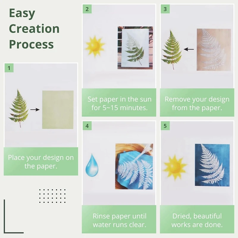 Cyanotype Sun مجموعة ورق الطباعة ، حساسية عالية ، رسم الطبيعة ، ورق الطباعة ، فن المنشط ، A5 ، 60 قطعة