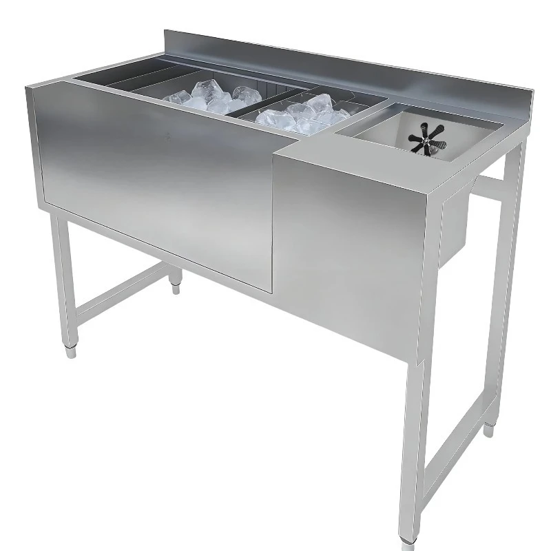 Modern and durable stainless steel bar counter workstation with sink and bar club restaurant cafe hotel