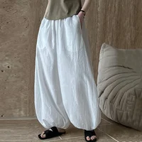 Oversized Bloomers 2025 New Summer Elegant Fashion Women Lantern Pants Casual Loose Breathable Cotton Wide Leg Pants - Image 3
