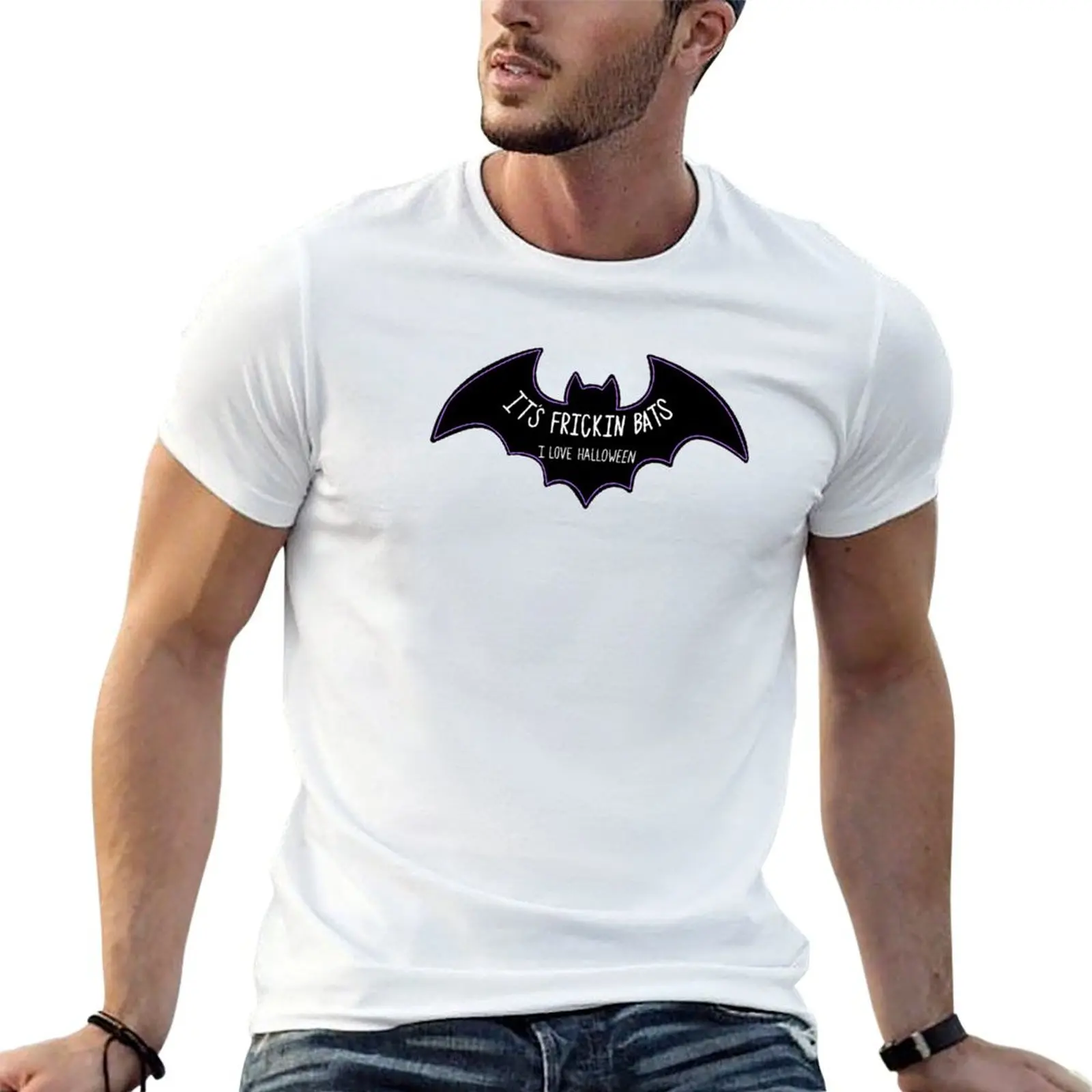 Футболка It's frickin bats, хлопковая футболка, 100% хлопок, с графическим принтом, для мужчин, мужские футболки с графическим принтом, футболка